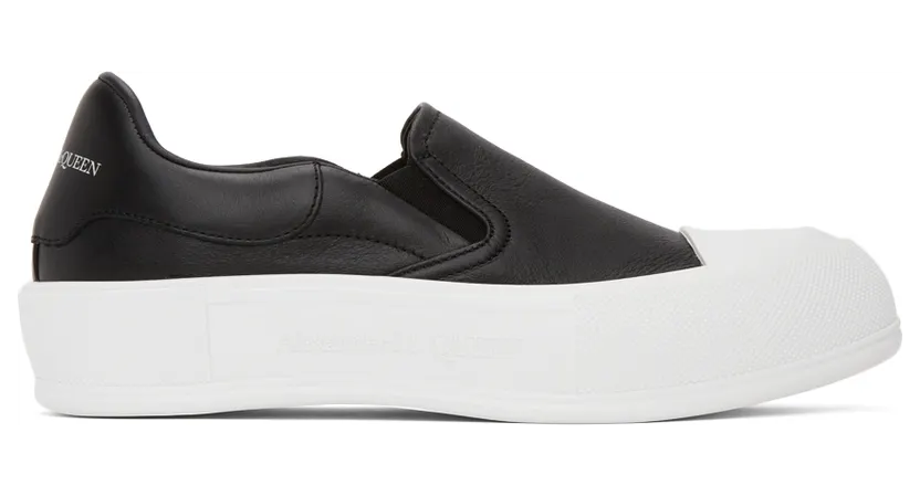 Alexander McQueen Black Deck Skate Plimsoll Sneakers (654595WHZT8)