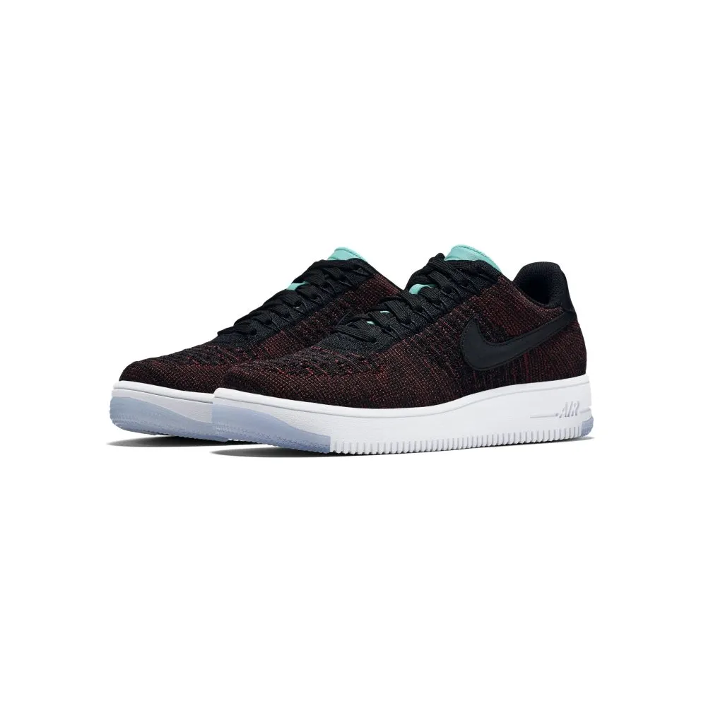 Nike Af1 Flyknit Low Black Black Team Red (W) (820256-002)