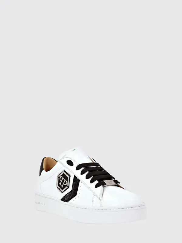 Philipp plein Low-Top Leather with Monogram and Hexagon Logo Black (AADSUSC0678PLE075N02)