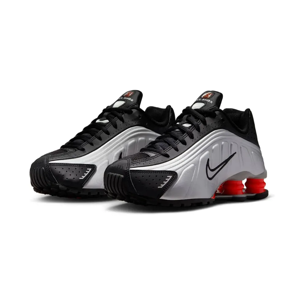 Nike Shox R4 GS “Metallic Silver Black Picante Red” (CW2626-005)
