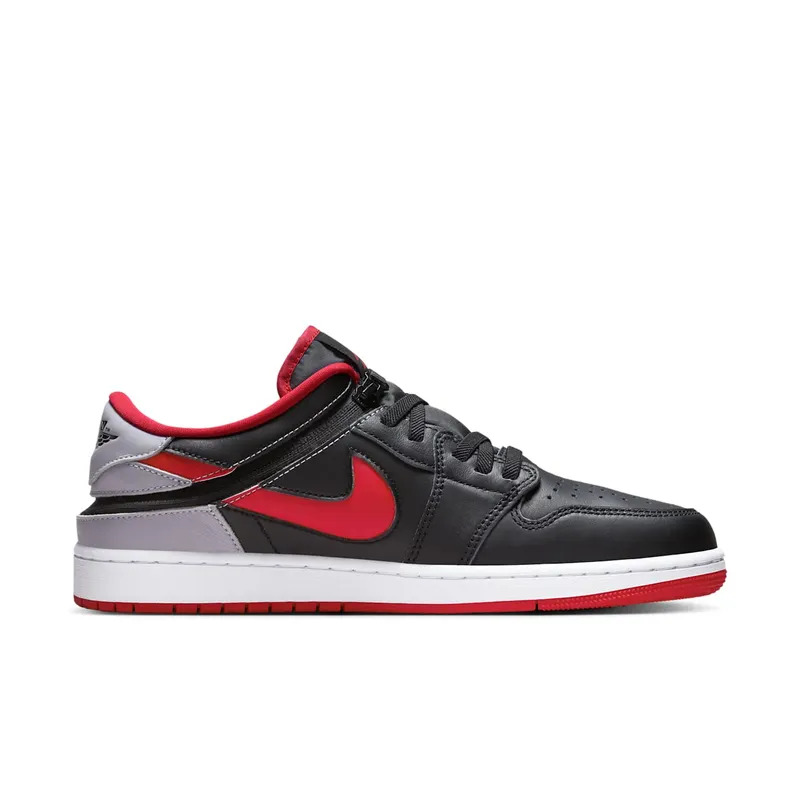Jordan 1 Low FlyEase Black Cement Grey White Fire Red (DM1206-006)