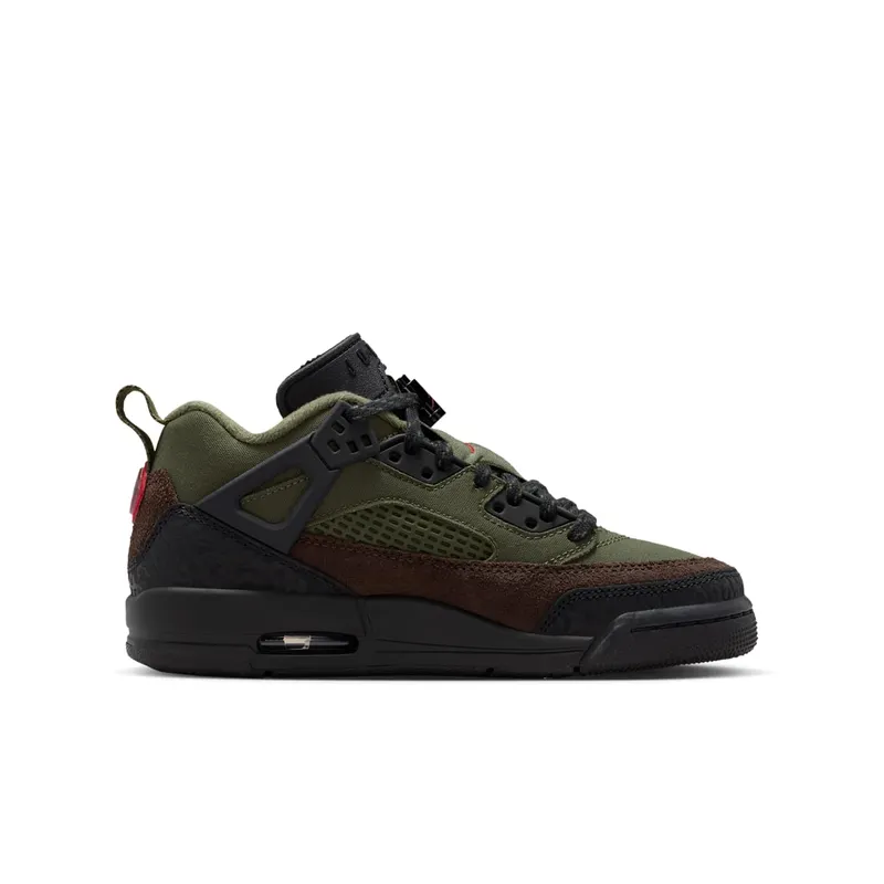 Jordan Spizike Low GS “Medium Olive / Black / Baroque Brown / University Red” (IH2359-200)