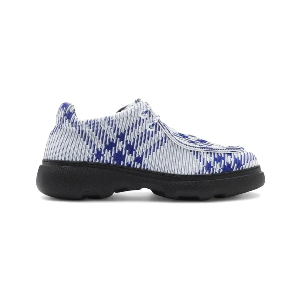 Burberry Creeper Lace-up Ekd Check Print Blue White (8080038)
