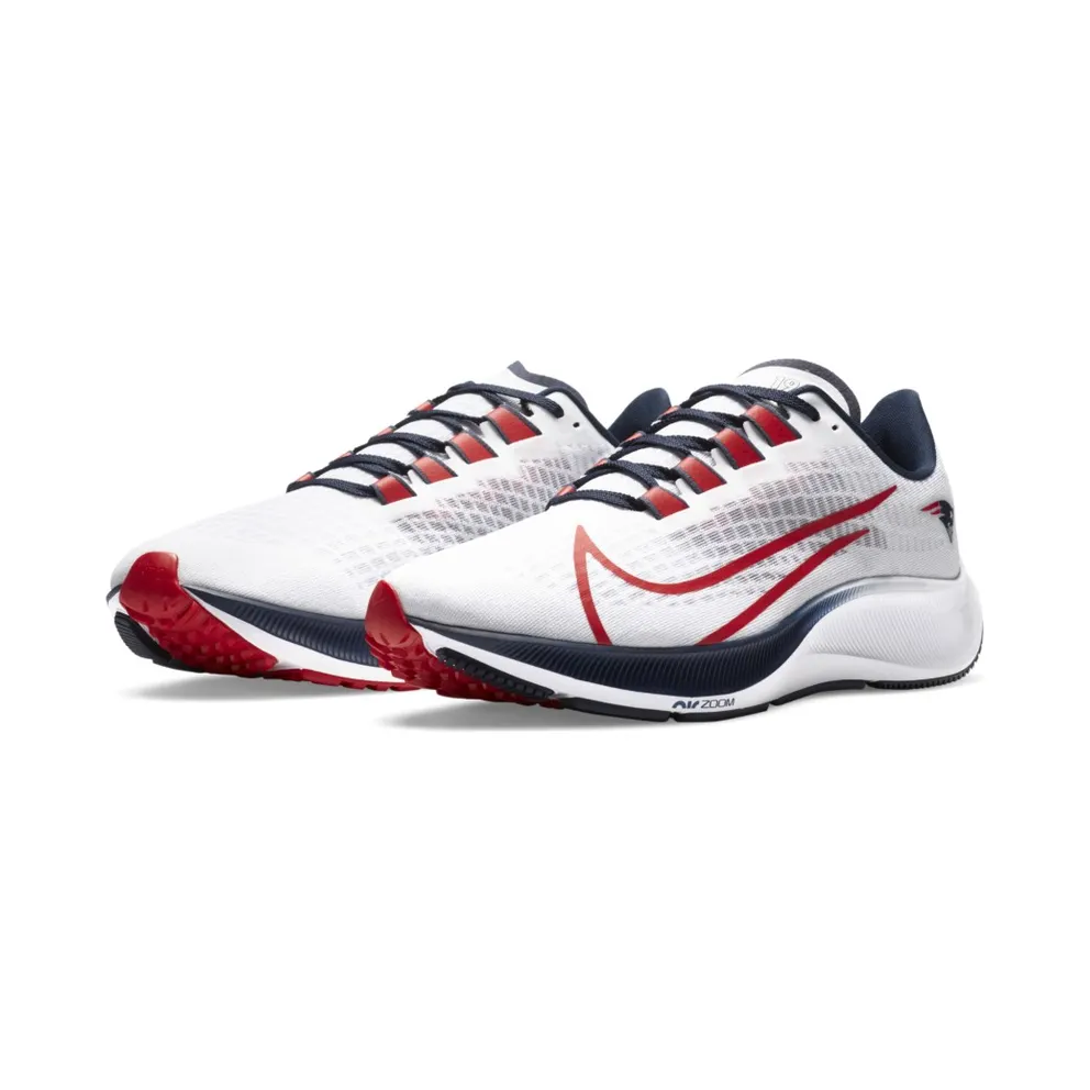Nike Air Zoom Pegasus 37 New England Patriots White/Pure Platinum-College Navy-University Red (CZ5456-100)