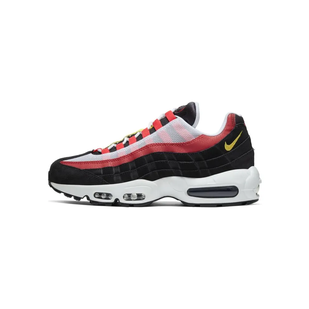 Nike Air Max 95 Black Crimson Yellow Black/Platinum Tint-Crimson-Electric Green (AT9865-101)