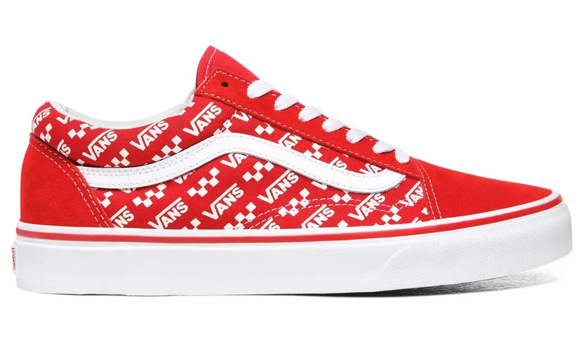 Vans Old Skool ‘Logo Repeat – Racing Red’ Racing Red/True White (VN0A4U3BW35)