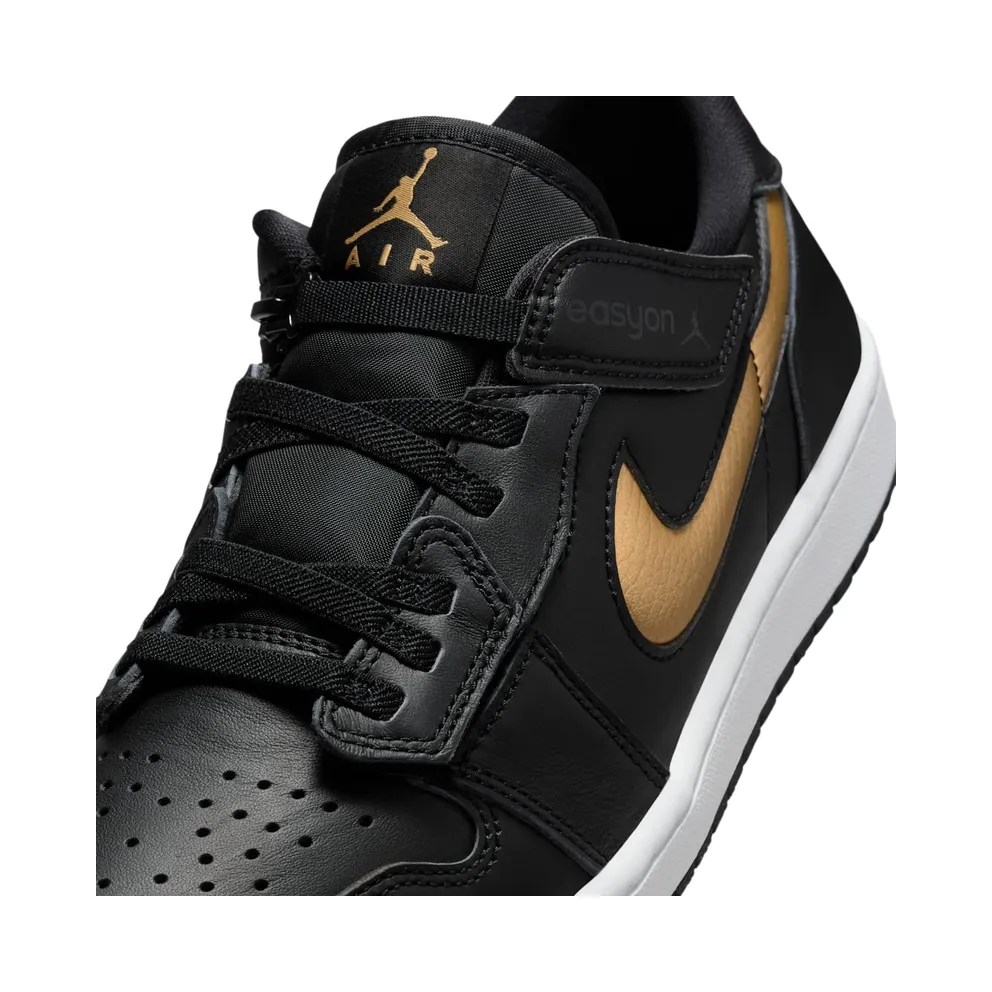 Jordan 1 Low FlyEase Black White Metallic Gold (DM1206-071)
