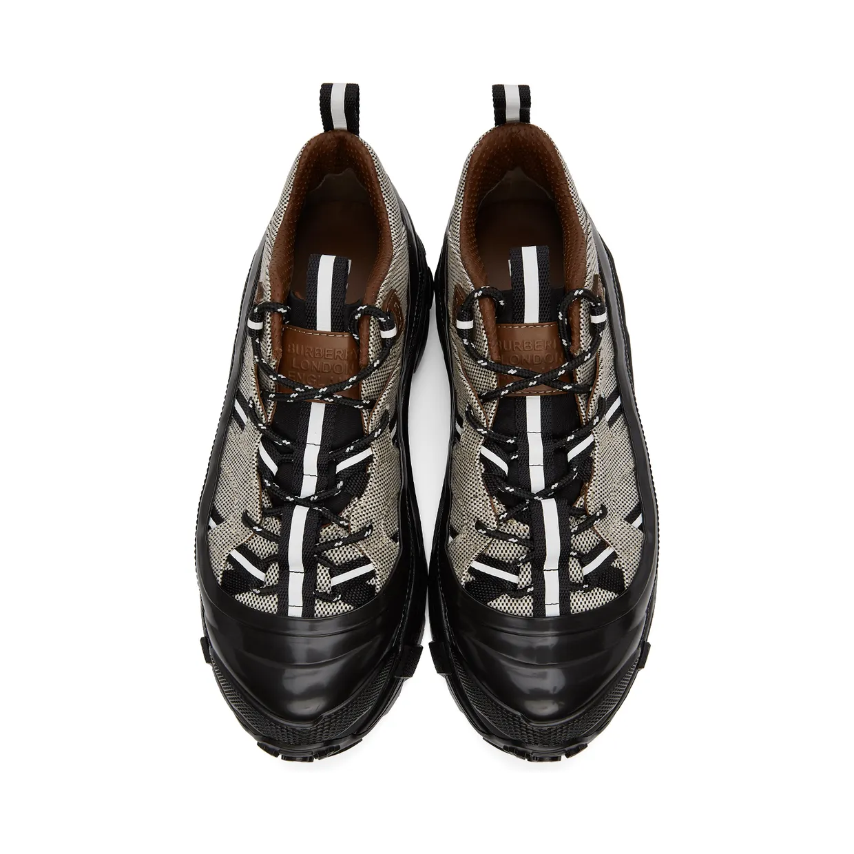 Burberry Black & White Canvas Arthur Sneakers (8038735) (5)