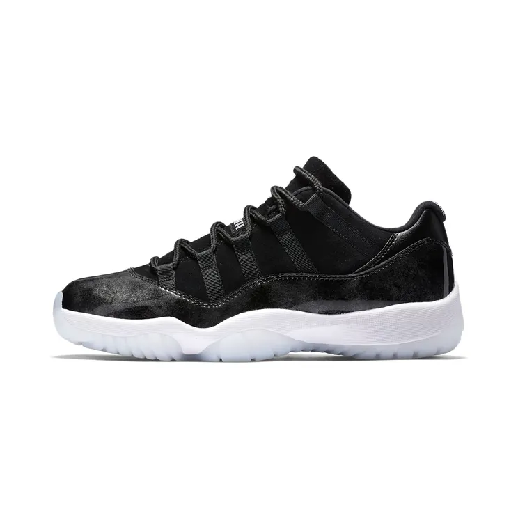 Air Jordan 11 Retro Low Barons “Black / Metallic Silver / White” (528895-010)