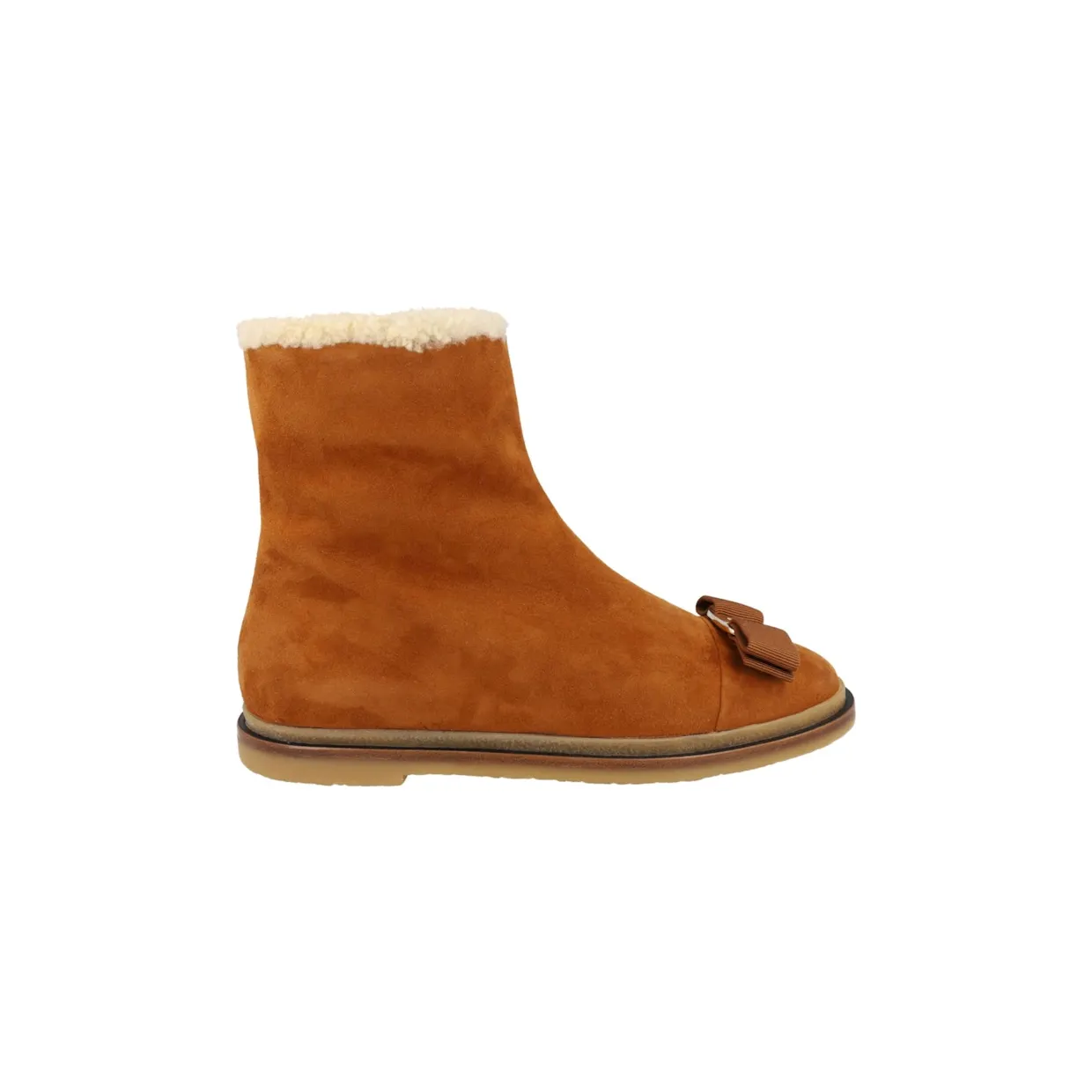 Ferragamo Lamo F Suede Ankle Booties Beige (01D984-756706-1C)