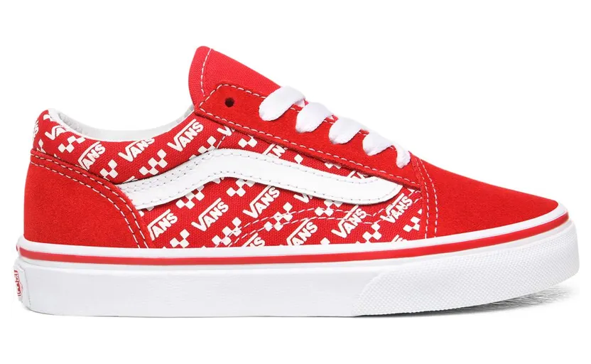 VANS Logo Repeat Old Skool Schoenen Voor Kinderen (Rood)