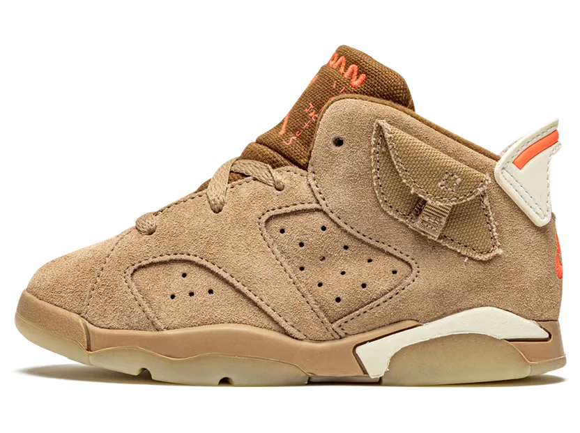 Air Jordan x Travis Scott 6 Retro British Khaki (TD) (2021) – “British Khaki / Sail / Bright Crimson” (DH0692-200)
