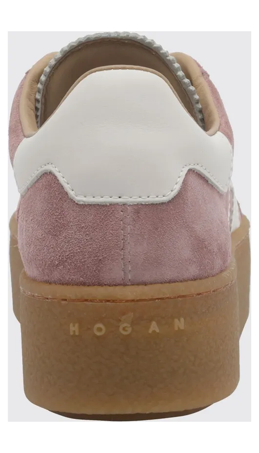 Hogan Cool H698 Platform Sneakers in Suede Leather with H Logo Pink (HXW6980FB60UL60R1B) (3)