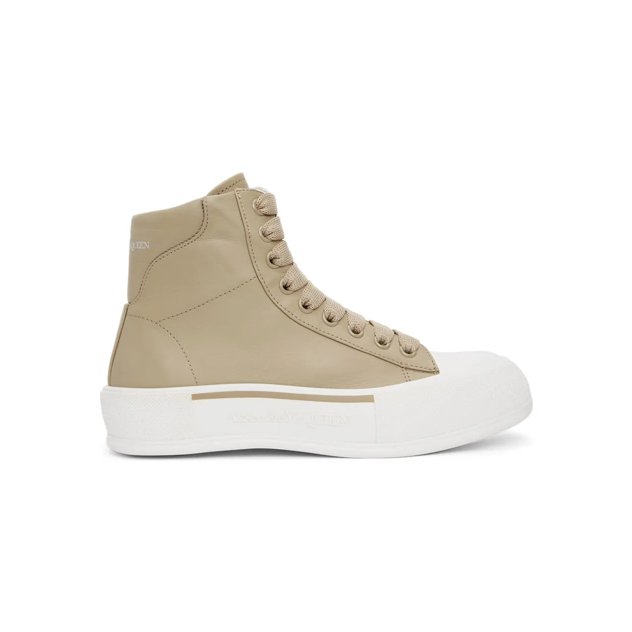 Alexander McQueen Beige High-Top Sneakers (682401WIB63)