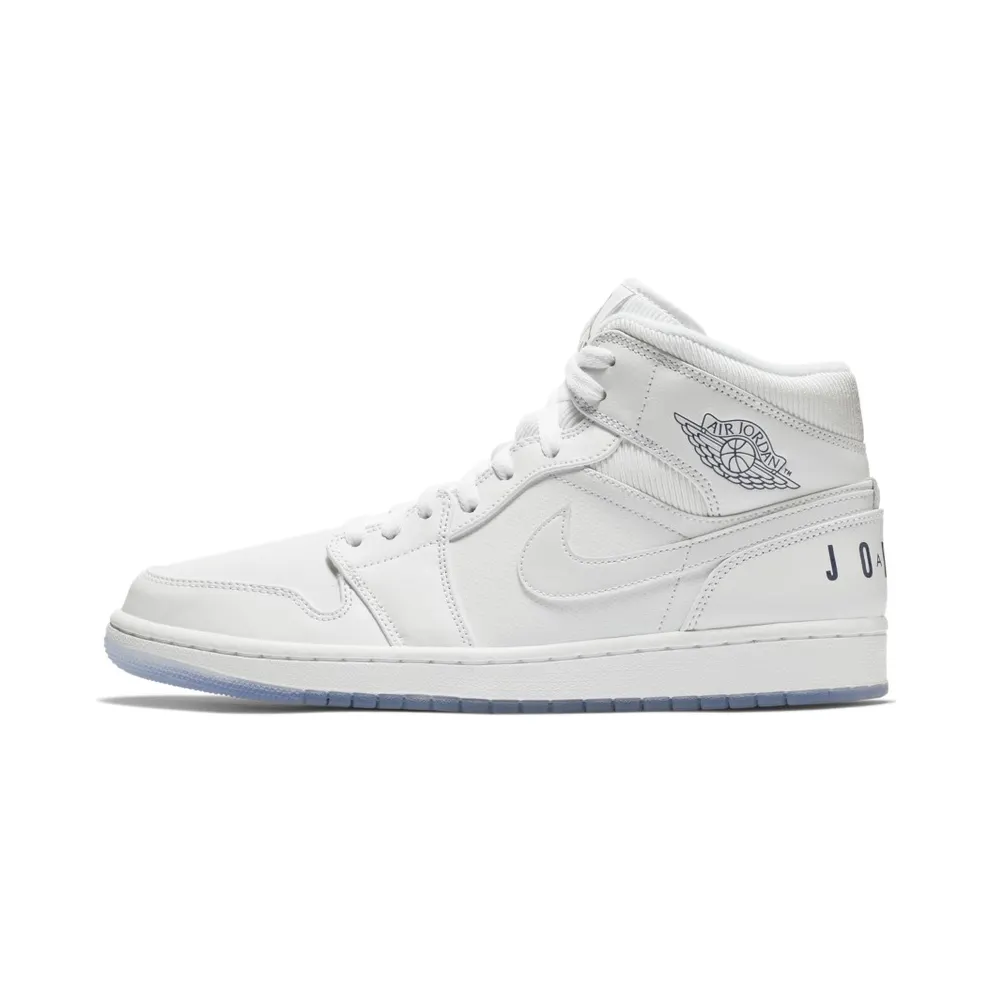 Jordan 1 Mid Pure White White/Concord-White (BQ6578-100)
