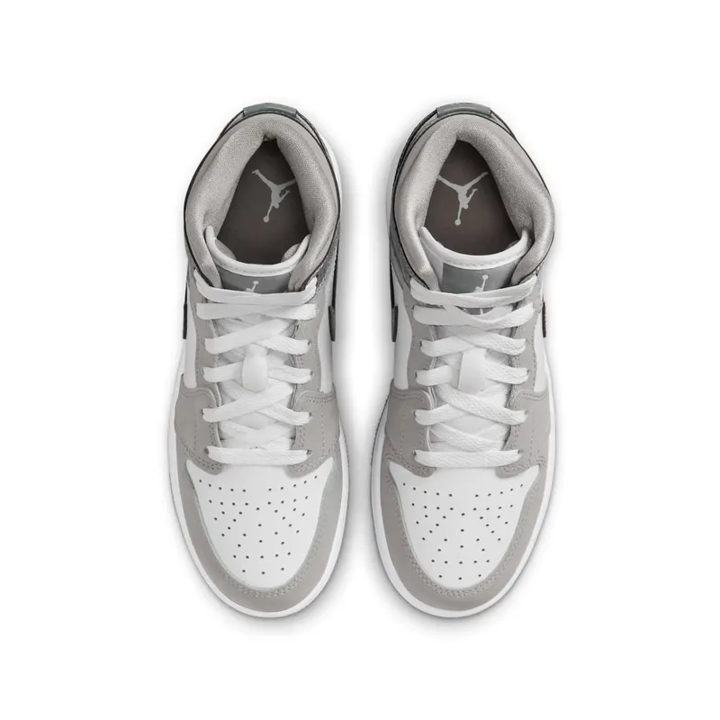 Jordan 1 Mid GS “White Medium Cool Grey” (HF3193-100)