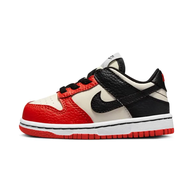 Nike Dunk Low EMB NBA 75th Anniversary Chicago (TD) – “Sail / Black / Chile Red” (DC9562-100)