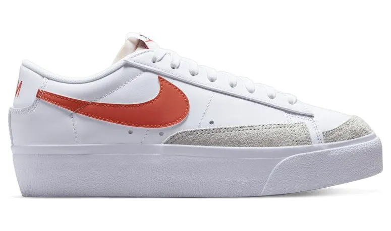 Nike Blazer Low Platform White Summit White Black Orange (DJ0292-104)