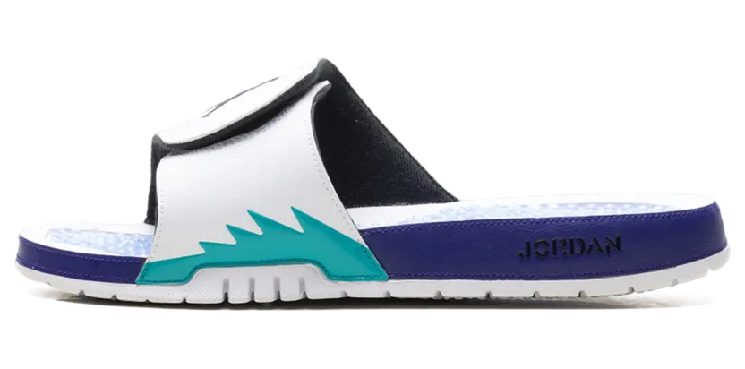 Jordan Hydro 5 Retro Slide “White New Emerald Grape Ice Black” (555501-103)