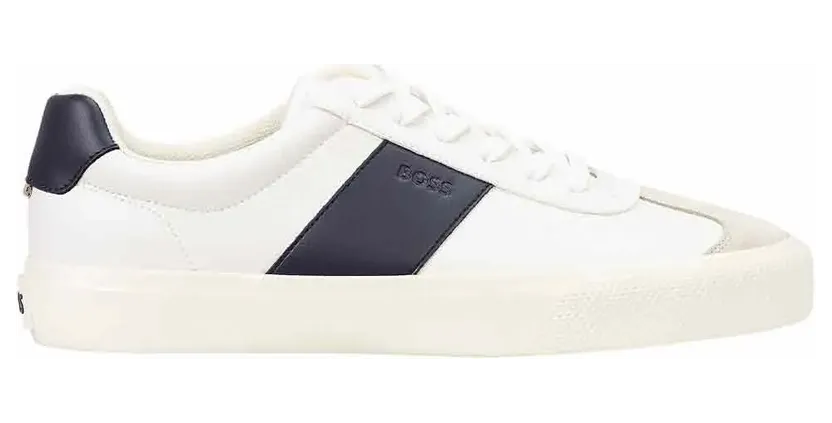 Boss – Leren details Sneakers – Heren – Schoenen – Wit (50557852-140)