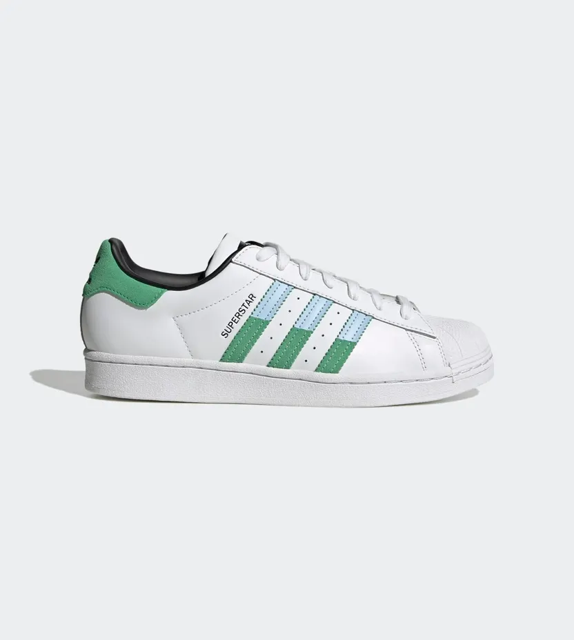 adidas Superstar Cloud White / Semi Screaming Green / Blue Dawn (HQ2168)