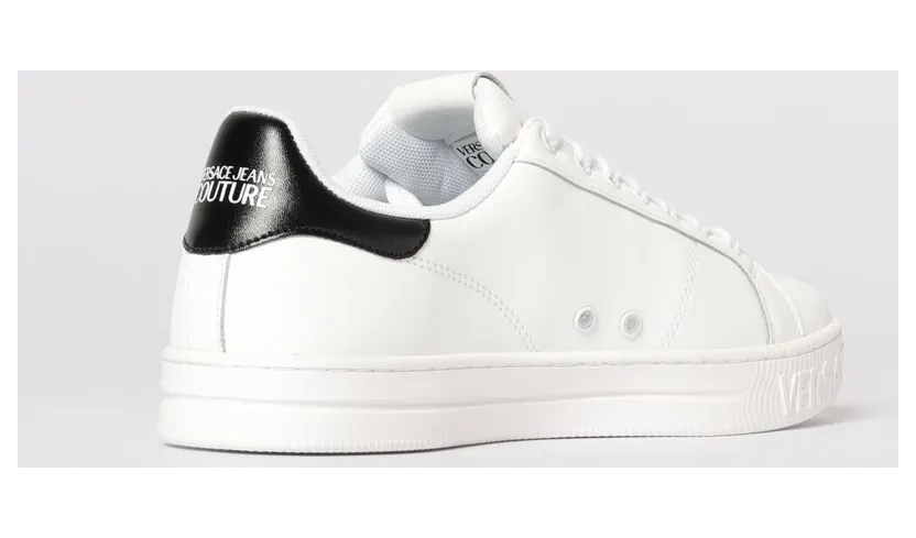 Versace Leather Sneakers with Logo White 1 (80YA3SK1ZPB81L02) (2)