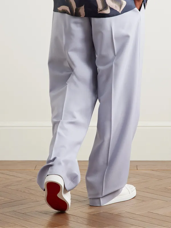 Christian Louboutin Louis Junior Spikes Cap-Toe Leather Sneakers White (3240422) (2)