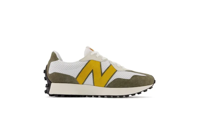New Balance MS327 PO Munsell White – “White / Varsity Gold.” (MS327PO)