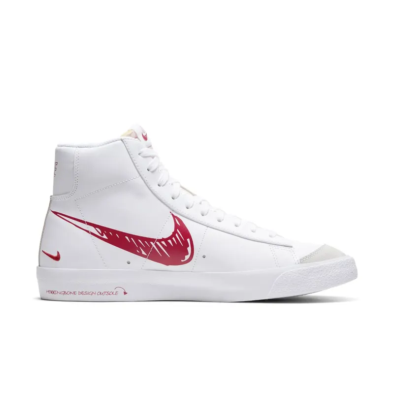Nike Blazer Mid 77 Sketch White Red Summit White/Gym Red-Sail (CW7580-100)