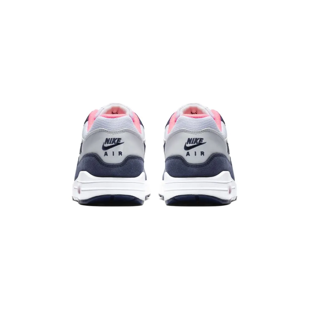 Nike Air Max 1 Pure Platinum Midnight Navy Racer Pink (W) White/Midnight Navy-Pure Platinum-Racer Pink-Laser Orange (319986-116)