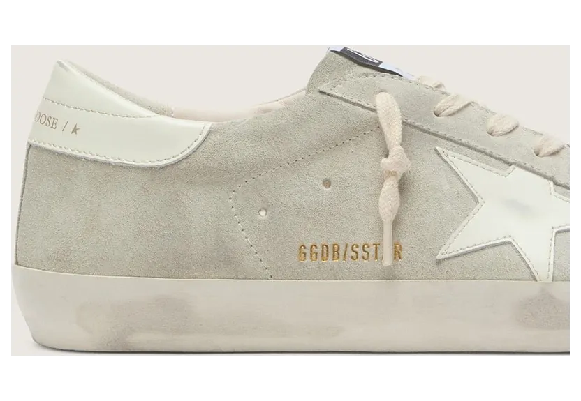 Golden Goose Women’S Super-Star In Light Gray Suede With White Leather Star (GWF00101.F008924.60727) (4)