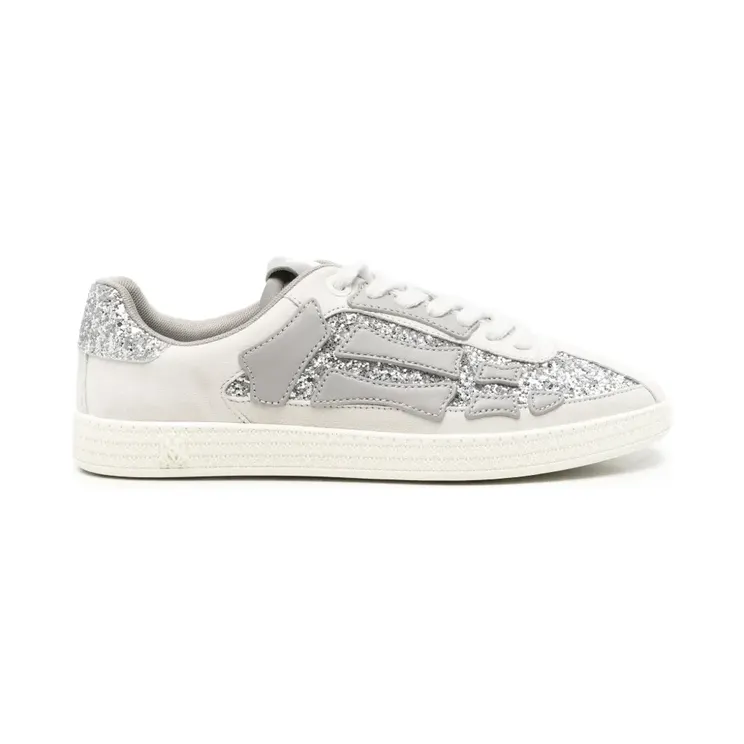 AMIRI Pacific Bones glitter-embellished sneakers – Beige (AW426SN01500CS)