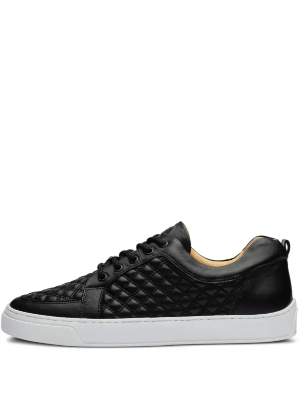 Leandro Lopes Ezio leren with gewatteerd patroon – Black (LL092P23)