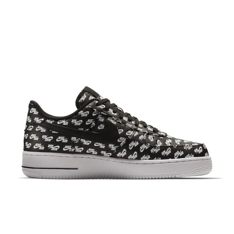 Nike Air Force 1 Low All Over Logo Black Black/Black-White (AH8462-001)