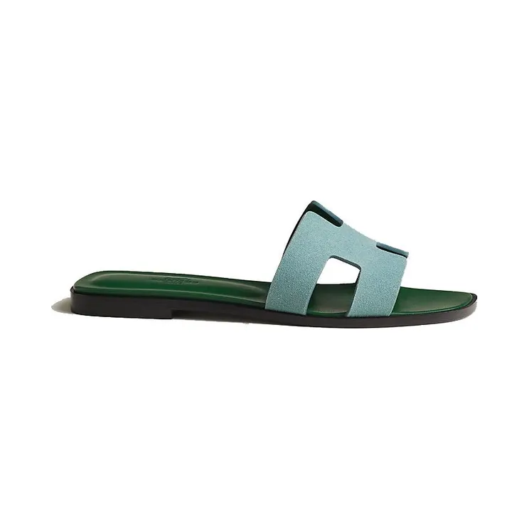 Hermes Oran Sandal Vert D’eau Suede Goatskin (H221208Z)