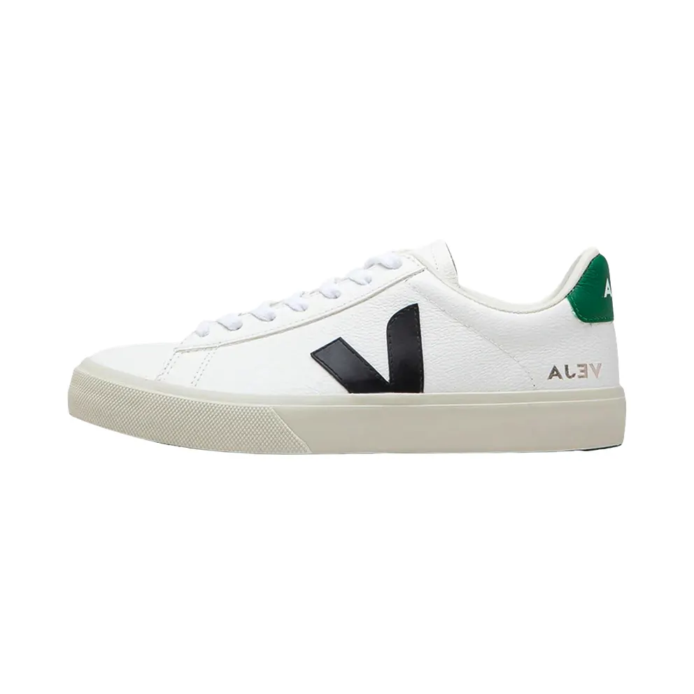 Veja Campo Chromefree Leather Womens “Extra White / Black / Emeraude” (CP0503155A)