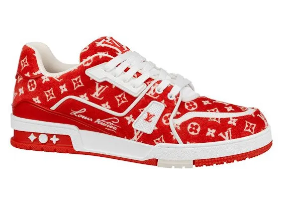 Louis Vuitton Trainer Red Monogram Textile (1ABFSU)