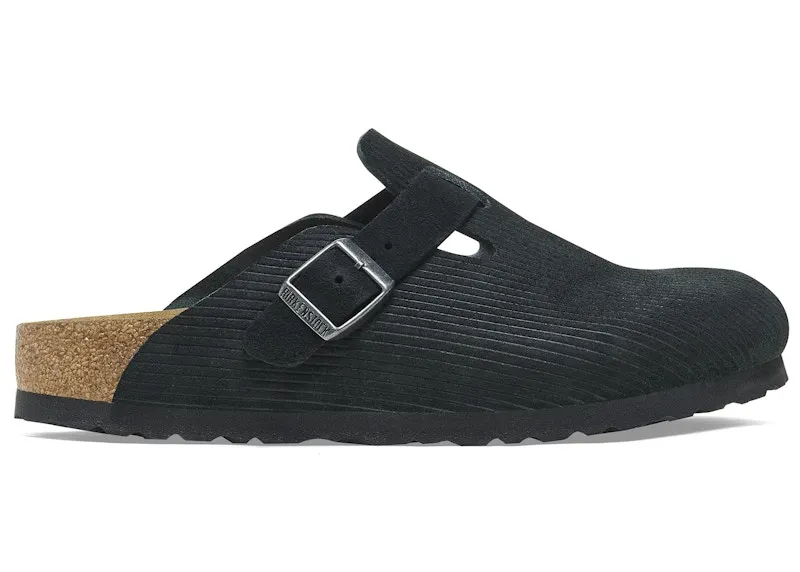 Birkenstock Boston Embossed Corduroy Suede Black (1026127)