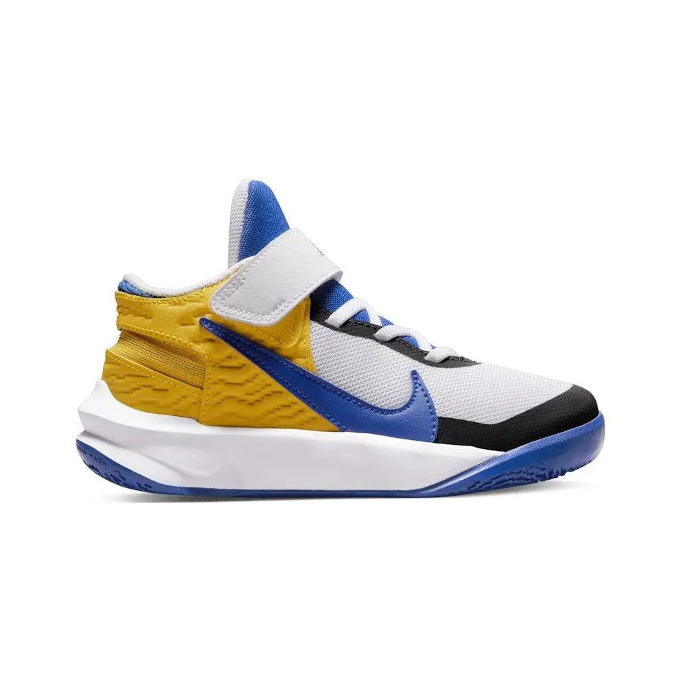 Nike Team Hustle D 10 FlyEase White Yellow Ochre Game Royal (DZ2761-141)