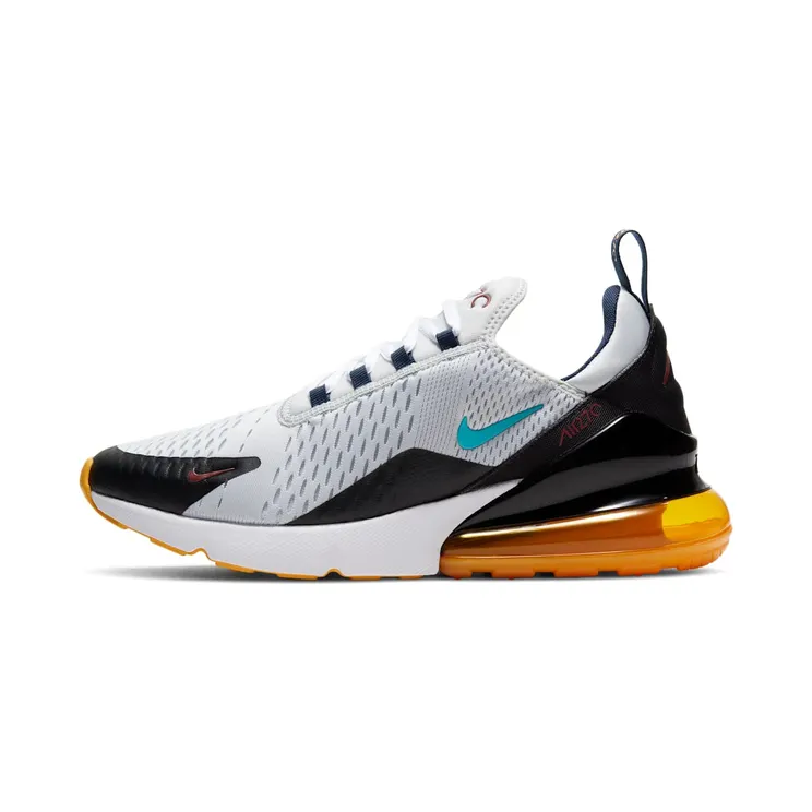 Nike Air Max 270 “Pure Platinum / Black / Team Red / Oracle Aqua” (DJ2736-001)