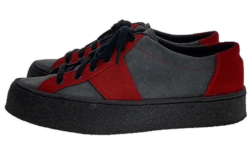 Comme Des Garcons Homme Plus George Cox Suede Trainer Shoes “Red / Grey” (PE-K102-001)