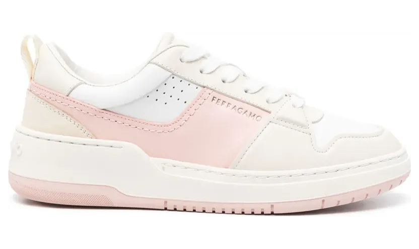 Ferragamo Dennis leren met vlakken “Pink” (769702)