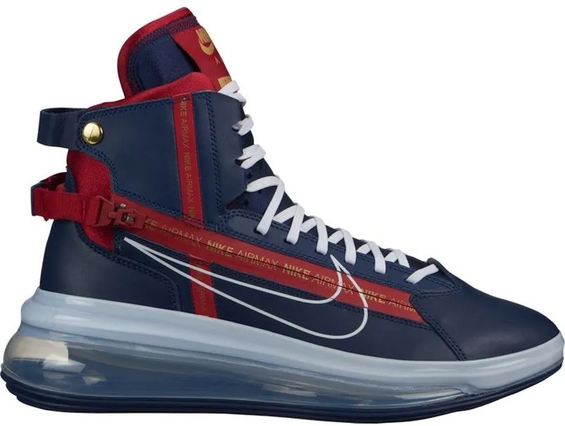 Nike Air Max 720 Saturn Olympic Midnight Navy/White-Gym Red-Metallic Gold (AO2110-400)
