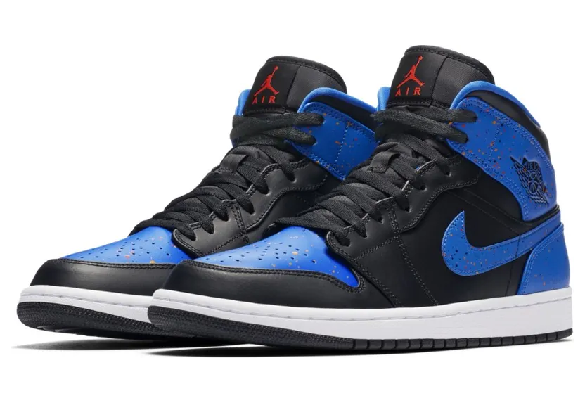 Air Jordan 1 Mid Black Signal Blue (554724-048)
