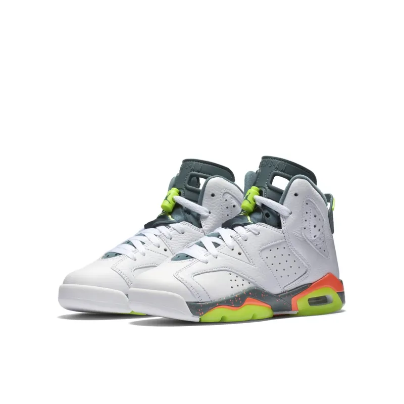 Jordan 6 Retro Bright Mango (GS) White/Ghost Green-Hasta-Bright Mango (384665-114)