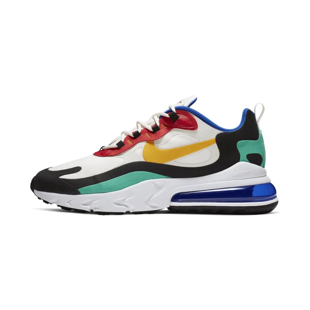 Nike Air Max 270 React Bauhaus Phantom/University Gold-University Red-Black-Kinetic Green-Hyper Royal (AO4971-002)