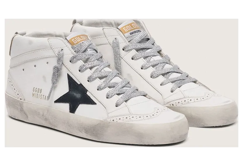 Golden Goose Mid Star With Laminated Heel Tab And Glitter Laces (GWF00122.F001249.10238) (2)