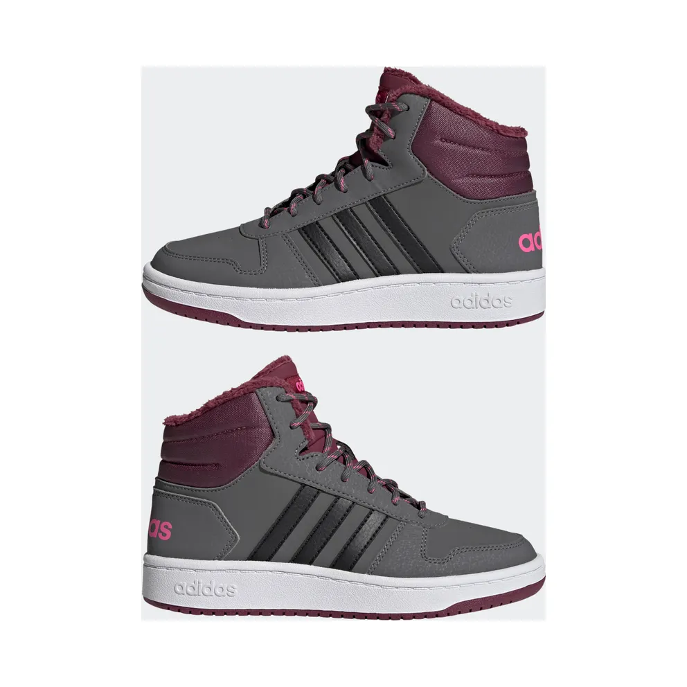 adidas Hoops 2.0 Mid Grey Five / Core Black / Screaming Pink (GZ7796)