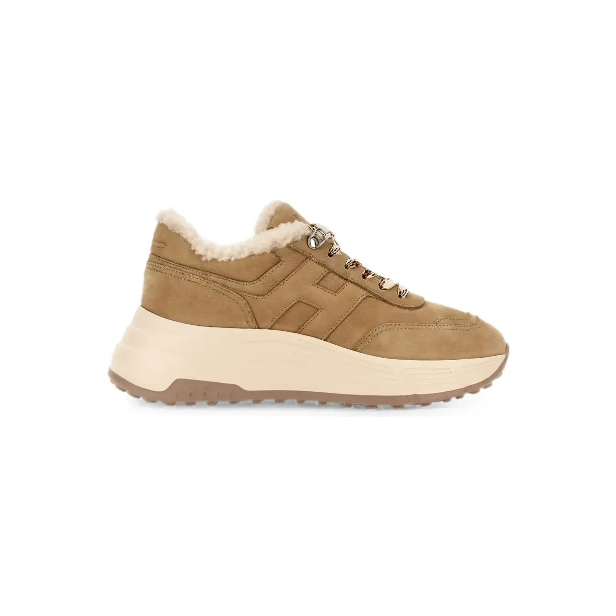 Hogan Hi-Fi sneakers met lammy afwerking – Beige (HXW6690GD9H6RN)