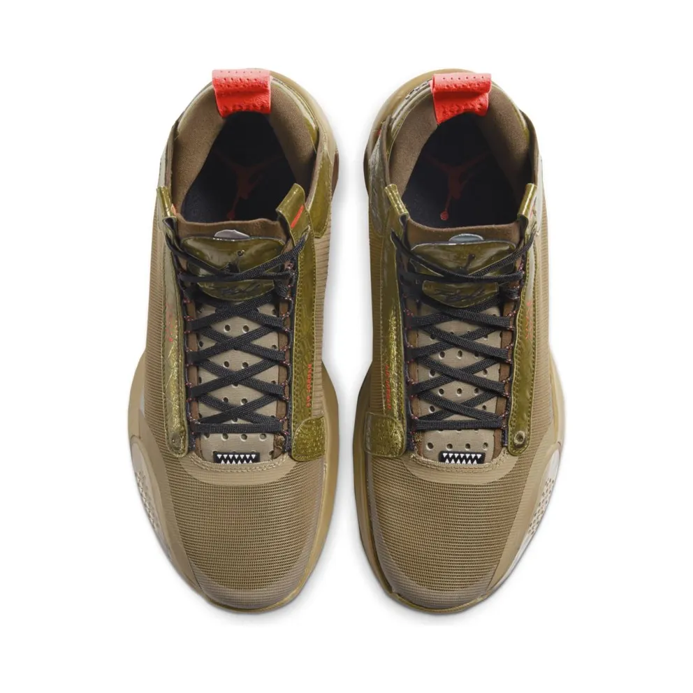Jordan XXXIV Bayou Boys Brown Kelp/Bright Crimson (DA1897-300)